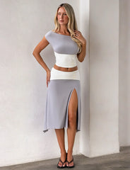 Alyssa Off Shoulder Top - Grey