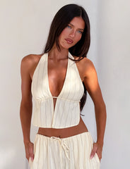 Lainey Top - Beige Stripe