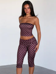 Vali Polka Dot Top - Chocolate Pink Dot