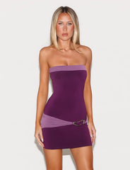 Eos Mini Dress - Aubergine And Iris