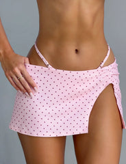 Diana Swim Skirt Set - Baby Pink Polka Dot